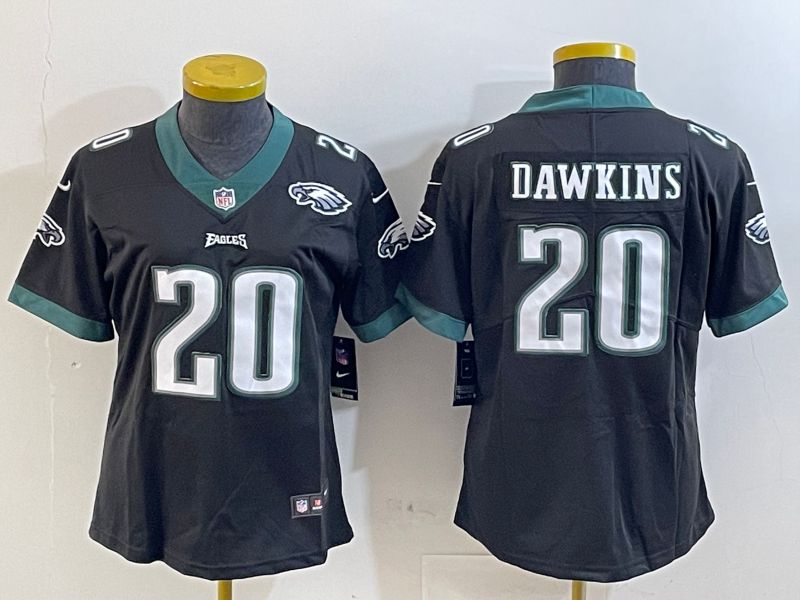Youth Philadelphia Eagles 20 Dawkins Black 2025 Nike Vapor Limited NFL Jersey style 3